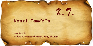 Keszi Tamás névjegykártya
